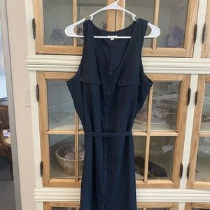 Gap Navy Blue with Green Polkadot Dress